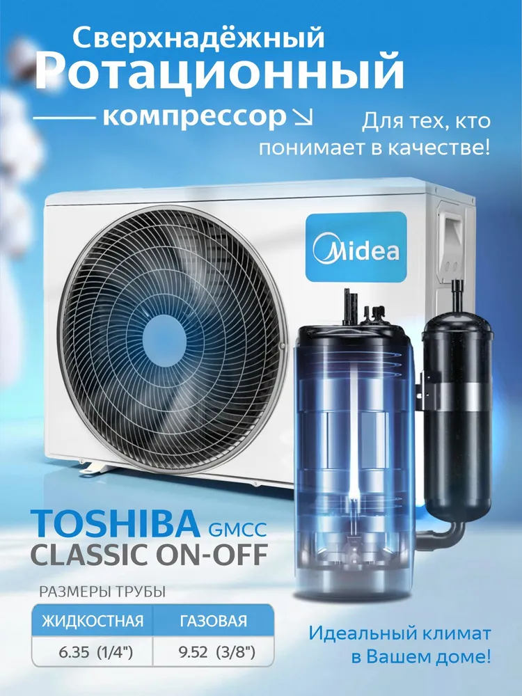 Сплит-система Midea Парамаунт R32 (Paramount R32) MSAG1-09HRN8-I/MSAG1-09HRN8-O On/Off — изображение 15