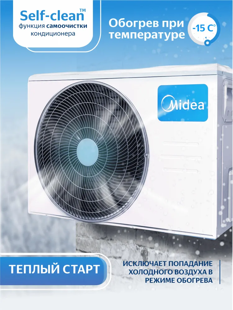 Сплит-система Midea Парамаунт R32 (Paramount R32) MSAG1-09HRN8-I/MSAG1-09HRN8-O On/Off — изображение 7