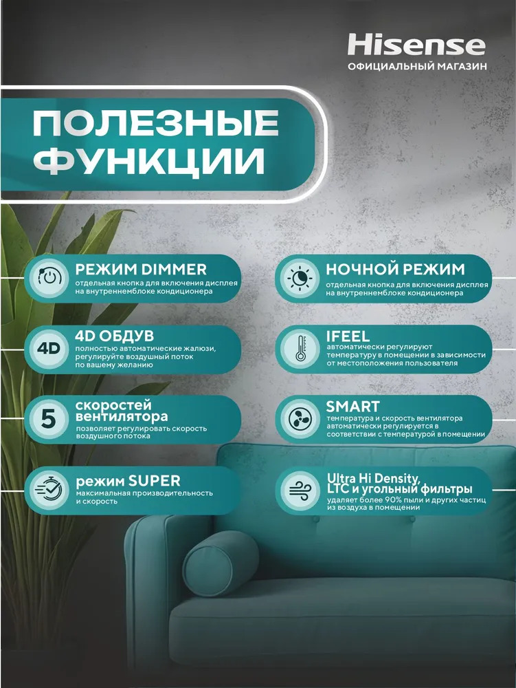 Сплит-система Hisense City 2.0 DC Inverter AS-13UW4RYRKA05 — изображение 4